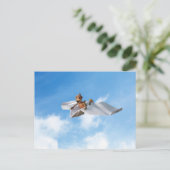Acornelf fliegt auf einer Papierschlucht Postkarte (Stehend Vorderseite)