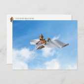 Acornelf fliegt auf einer Papierschlucht Postkarte (Vorne/Hinten)