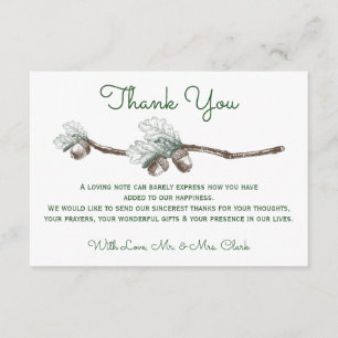 Acorns auf Twigs Dankeschön Karte