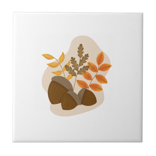 Acorns Herbstfall Fliese (Vorderseite)