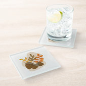 Acorns Herbstfall Glasuntersetzer (Schrägansicht)