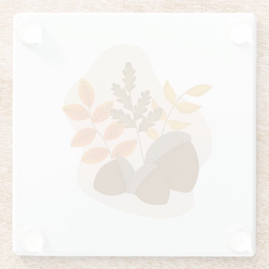 Acorns Herbstfall Glasuntersetzer (Rückseite)