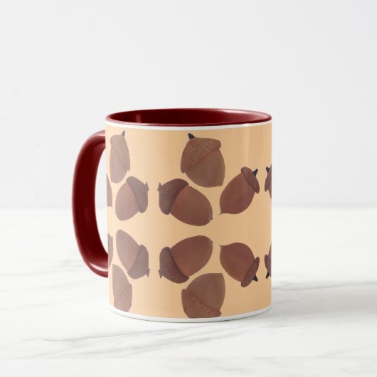 Acorns Pattern on Custom Mugs Tasse (Vorderseite Links)