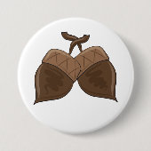 Acorns Rustikale Herbstwälder Natur Button (Vorderseite)