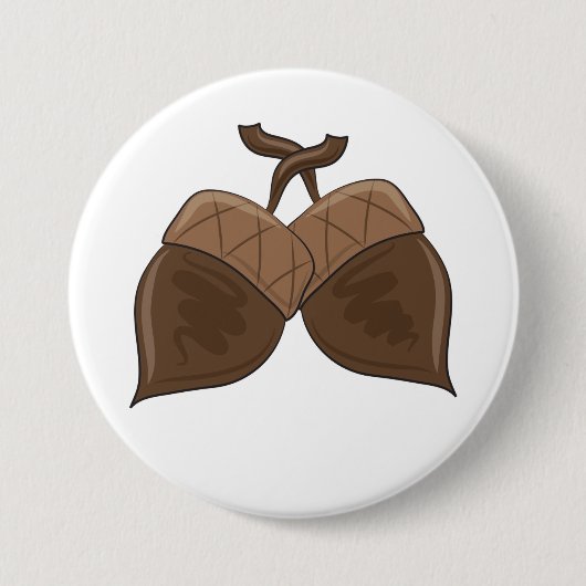 Acorns Rustikale Herbstwälder Natur Button (Vorderseite)