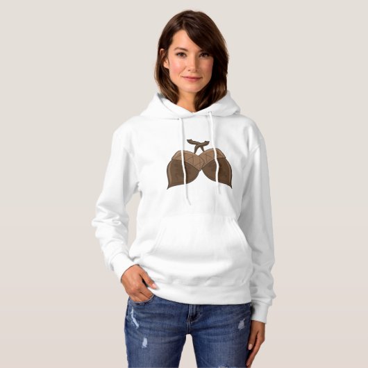 Acorns Rustikale Herbstwälder Natur Hoodie (Vorne ganz)