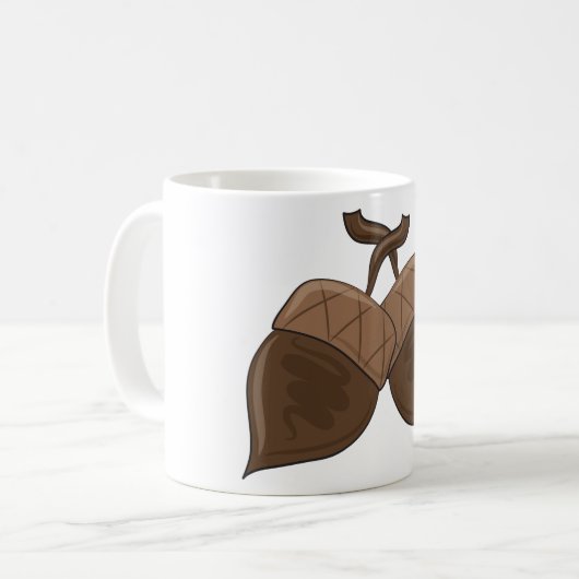 Acorns Rustikale Herbstwälder Natur Kaffeetasse (Vorderseite Links)