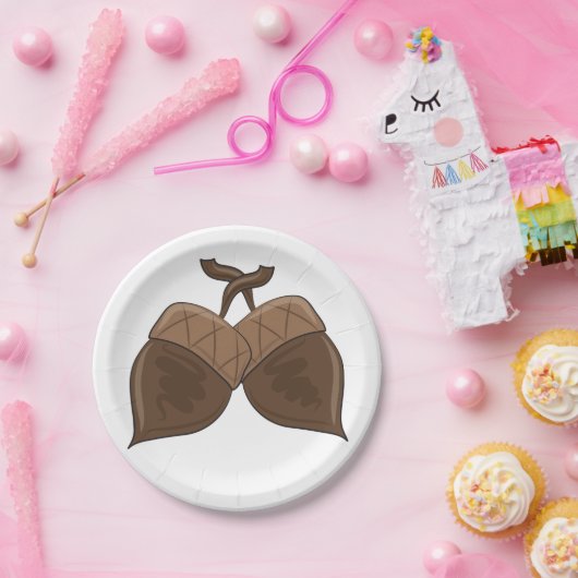 Acorns Rustikale Herbstwälder Natur Pappteller (Party)