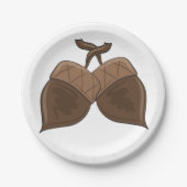 Acorns Rustikale Herbstwälder Natur Pappteller (Vorderseite)