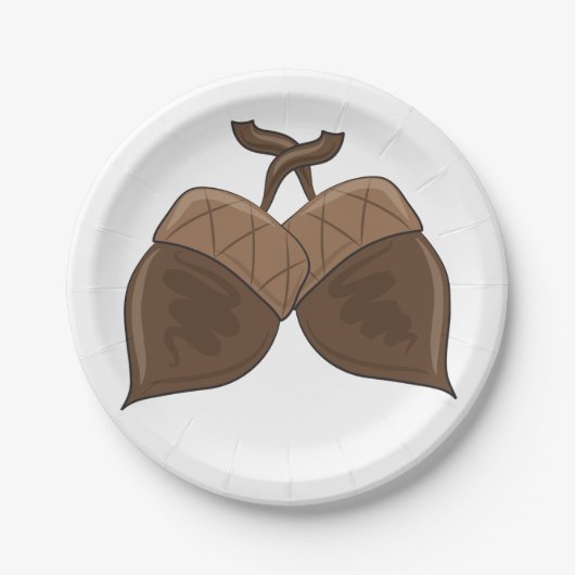 Acorns Rustikale Herbstwälder Natur Pappteller (Vorderseite)