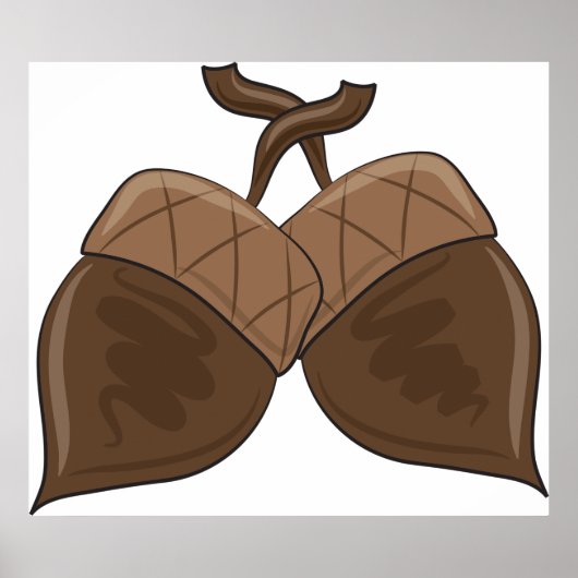 Acorns Rustikale Herbstwälder Natur Poster (Vorne)