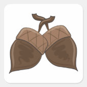 Acorns Rustikale Herbstwälder Natur Quadratischer Aufkleber (Vorderseite)