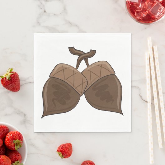 Acorns Rustikale Herbstwälder Natur Serviette (Beispiel)