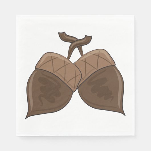 Acorns Rustikale Herbstwälder Natur Serviette (Vorderseite)