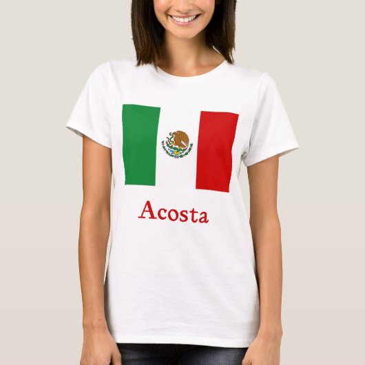 Acosta mexikanische Flagge T-Shirt (Vorderseite)