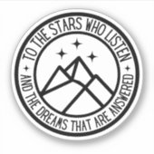 ACOTAR für die Stars, die Velaris Night Court höre Aufkleber (Vorderseite)