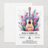 Acoustic Ballad Guitar Geburtstag Einladung (Vorne/Hinten)