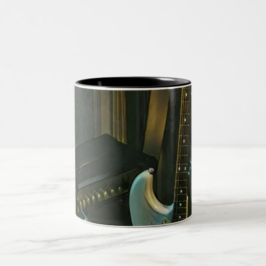 acoustic bass electric guitar gift zweifarbige tasse (Mittel)
