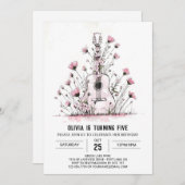 Acoustic Fun Guitar Geburtstag Einladung (Vorne/Hinten)