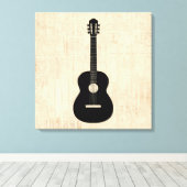 Acoustic Gitarre Art Script Hintergrund Leinwanddruck (Insitu (Holzboden))