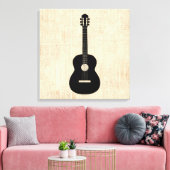Acoustic Gitarre Art Script Hintergrund Leinwanddruck (Insitu (Wohnzimmer))