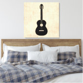 Acoustic Gitarre Art Script Hintergrund Leinwanddruck (Insitu (Schlafzimmer))