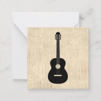 Acoustic Gitarre Art Script Hintergrund Mitteilungskarte