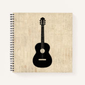 Acoustic Gitarre Art Script Hintergrund Notizblock (Vorderseite)