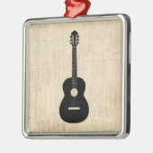 Acoustic Gitarre Art Script Hintergrund Ornament Aus Metall (Links)