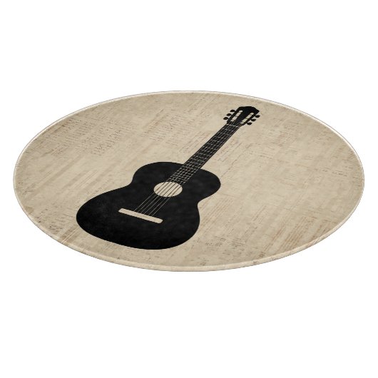 Acoustic Gitarre Art Script Hintergrund Schneidebrett (Ecke)