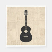 Acoustic Gitarre Art Script Hintergrund Serviette (Vorderseite)