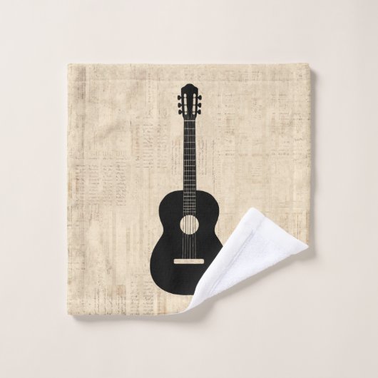 Acoustic Gitarre Art Script Hintergrund Waschlappen (Waschlappen)