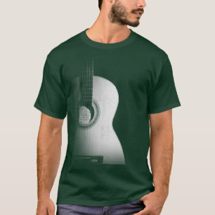 Acoustic Gitarre Design Cool Graustufen Wood Guita T-Shirt