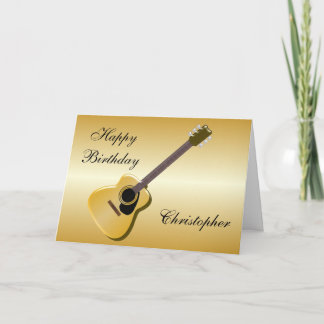 Acoustic Gitarre einfach den Namen Geburtstag hinz Karte