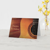 Acoustic Gitarre Holzmusik Happy Birthday Karte (Gelbe Blume)