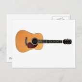 Acoustic Gitarre horizontal Postkarte (Vorne/Hinten)