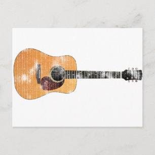 Acoustic Gitarre horizontal (verzweigt) Postkarte