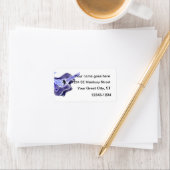 Acoustic Gitarre malt einen Arm blau grau Adressaufkleber (Insitu)