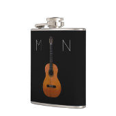 Acoustic Gitarre Monogram Black Personalisiert Fla Flachmann (Links)