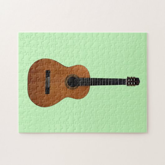 Acoustic Gitarre Musical Green Puzzle (Horizontal)