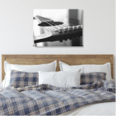 Acoustic Gitarre Schwarz-Weiß Strings Winkel Leinwanddruck (Insitu (Schlafzimmer))