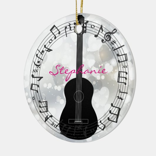 Acoustic Gitarre Silhouette Design Ornament (Links)