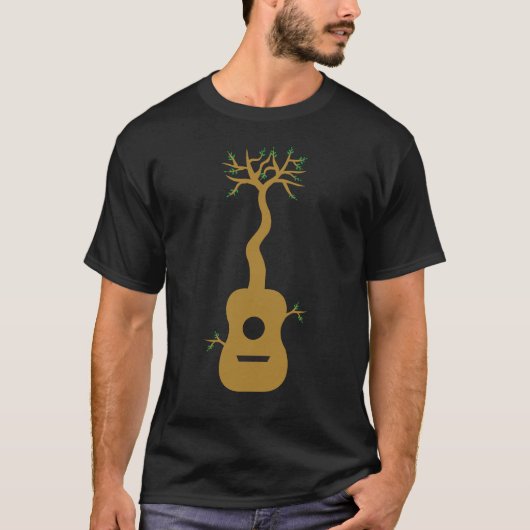 Acoustic Gitarrenbaum des Lebens Gitarrenspielerna T-Shirt (Vorderseite)