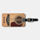 Acoustic Gitarrist Tan Brown Gepäckanhänger (Vorderseite horizontal)