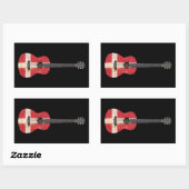 Acoustic Guitar, alt und abgetragen, schwarz Rechteckiger Aufkleber (Blatt)