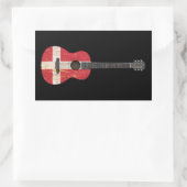 Acoustic Guitar, alt und abgetragen, schwarz Rechteckiger Aufkleber (Tasche)