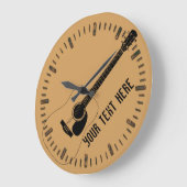 Acoustic Guitar And Your Own Text Große Wanduhr (Winkel)