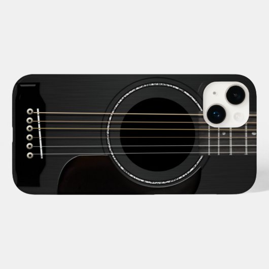 Acoustic Guitar Black Case-Mate iPhone Hülle (Rückseite (Horizontal))