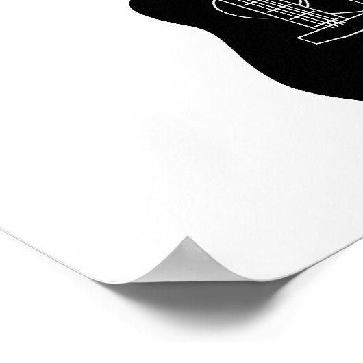 Acoustic Guitar Black Poster (Ecke)