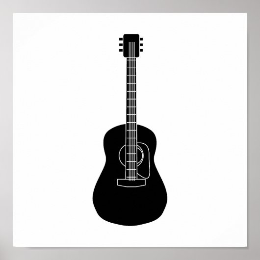 Acoustic Guitar Black Poster (Vorne)